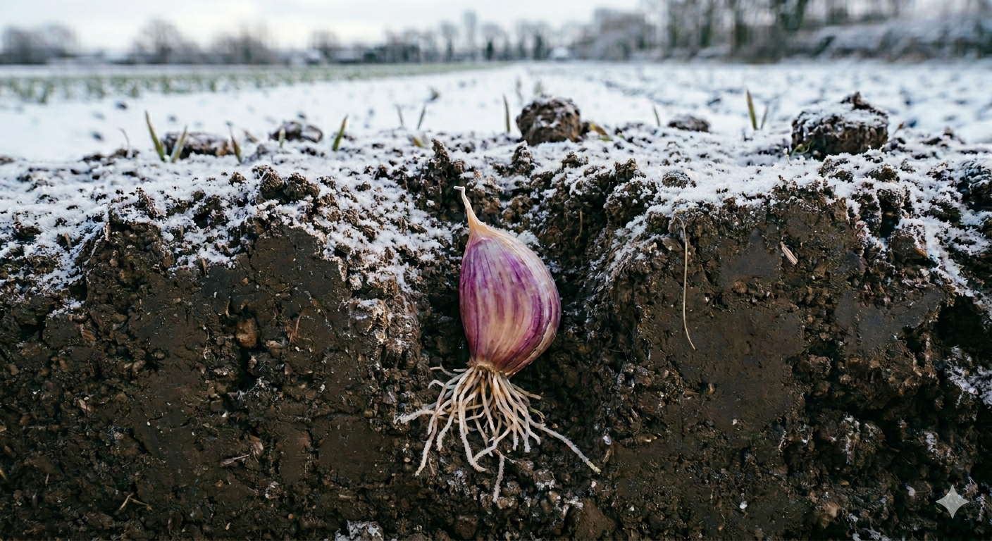 Garlic during winter vernalization
